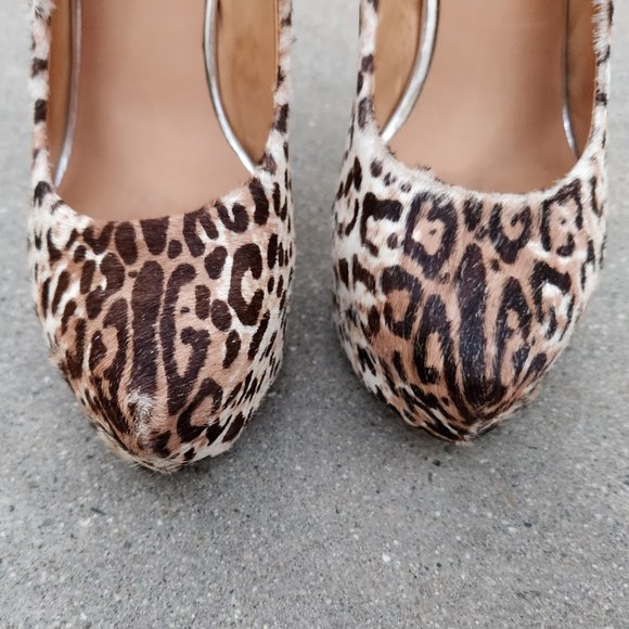 L.A.M.B Y2K Dorothee Leopard Platform Wedges - Picture 7 of 9